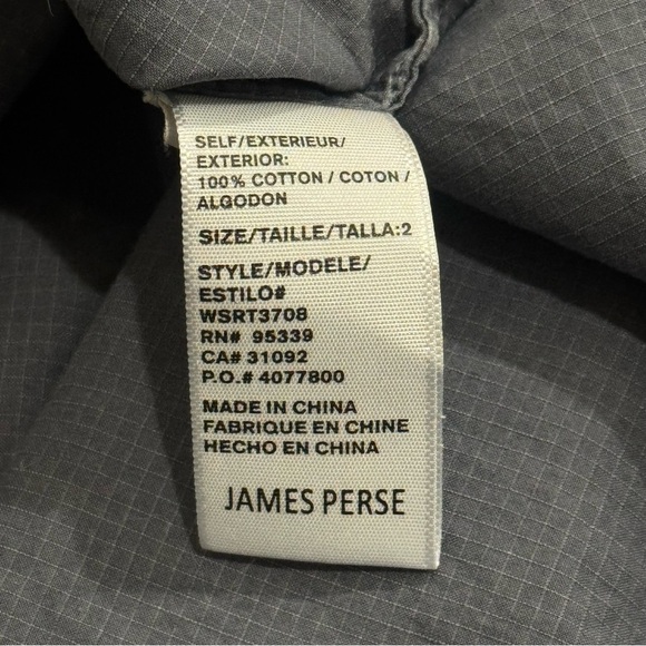 James Perse Gray Long Sleeve City Hipster Ripstop Button Up Women’s Size M - Picture 7 of 10